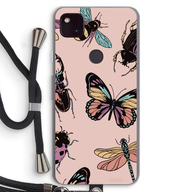 Tiny Bugs: Pixel 4a 5G Transparant Hoesje met koord