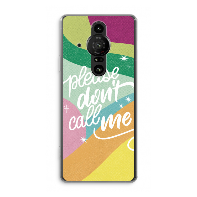 Don't call: Sony Xperia Pro-I Transparant Hoesje