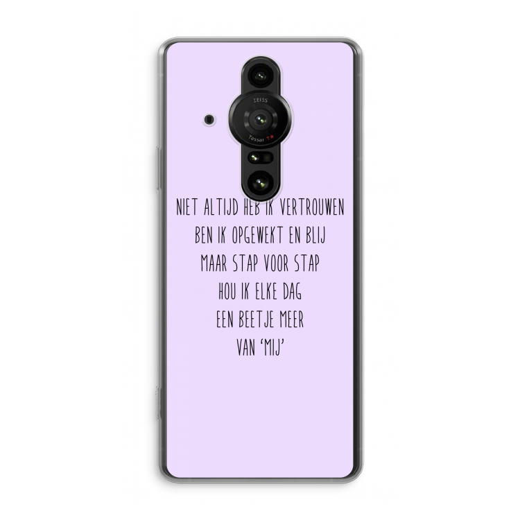 Zelfvertrouwen: Sony Xperia Pro-I Transparant Hoesje