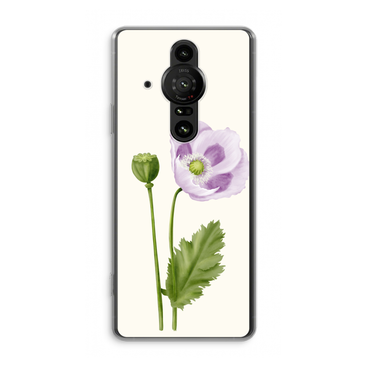 Purple poppy: Sony Xperia Pro-I Transparant Hoesje