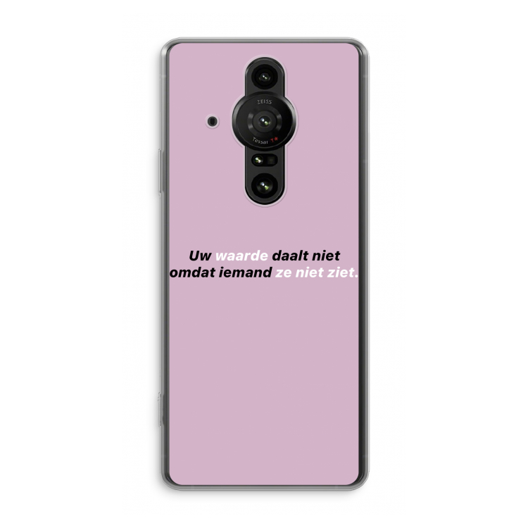 uw waarde daalt niet: Sony Xperia Pro-I Transparant Hoesje