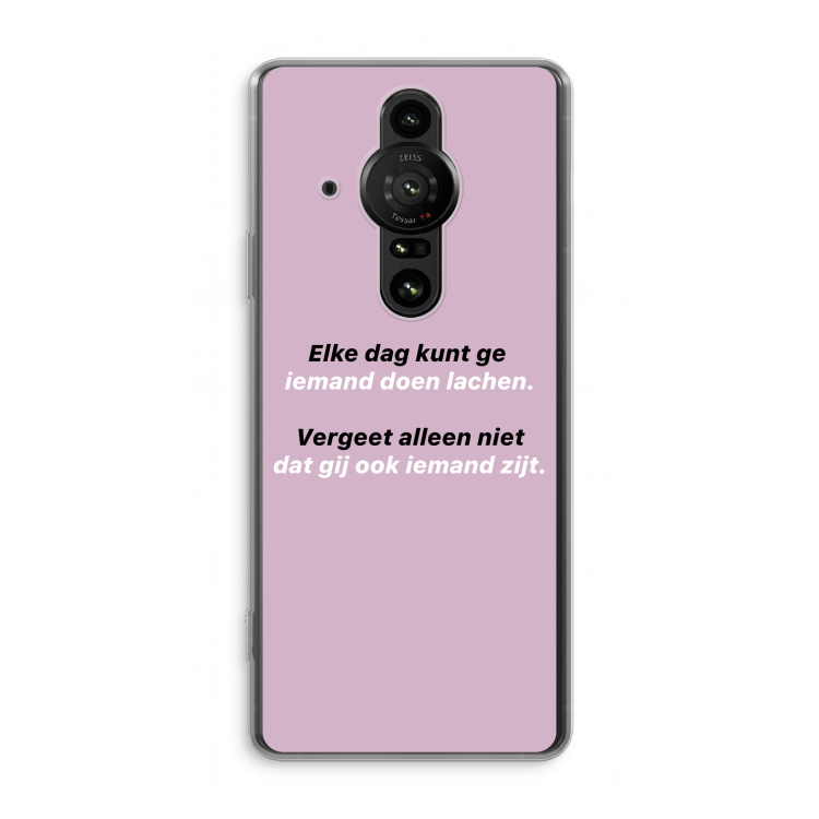 gij zijt ook iemand: Sony Xperia Pro-I Transparant Hoesje