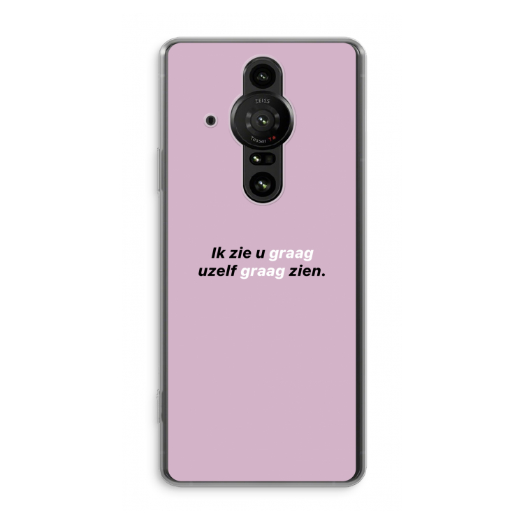 uzelf graag zien: Sony Xperia Pro-I Transparant Hoesje