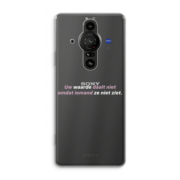 uw waarde daalt niet: Sony Xperia Pro-I Transparant Hoesje