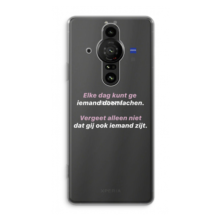 gij zijt ook iemand: Sony Xperia Pro-I Transparant Hoesje