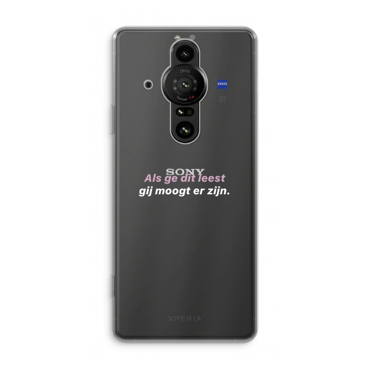 gij moogt er zijn: Sony Xperia Pro-I Transparant Hoesje