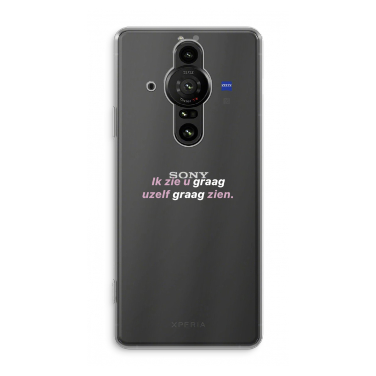 uzelf graag zien: Sony Xperia Pro-I Transparant Hoesje