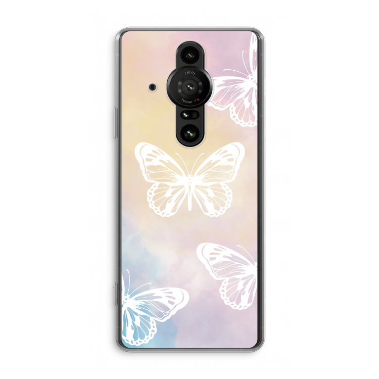 White butterfly: Sony Xperia Pro-I Transparant Hoesje