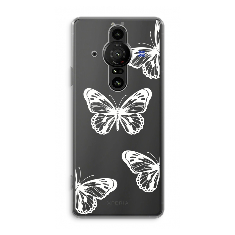 White butterfly: Sony Xperia Pro-I Transparant Hoesje