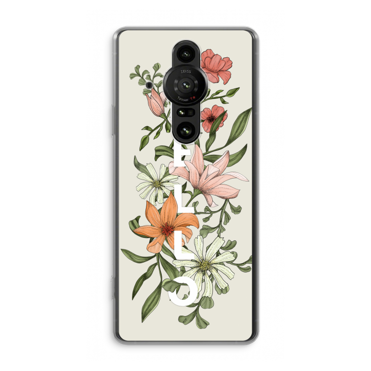 Hello bloemen: Sony Xperia Pro-I Transparant Hoesje