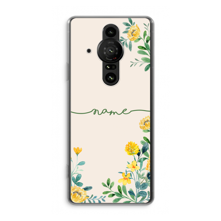 Gele bloemen: Sony Xperia Pro-I Transparant Hoesje