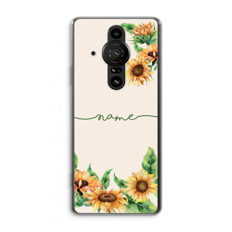 Zonnebloemen: Sony Xperia Pro-I Transparant Hoesje