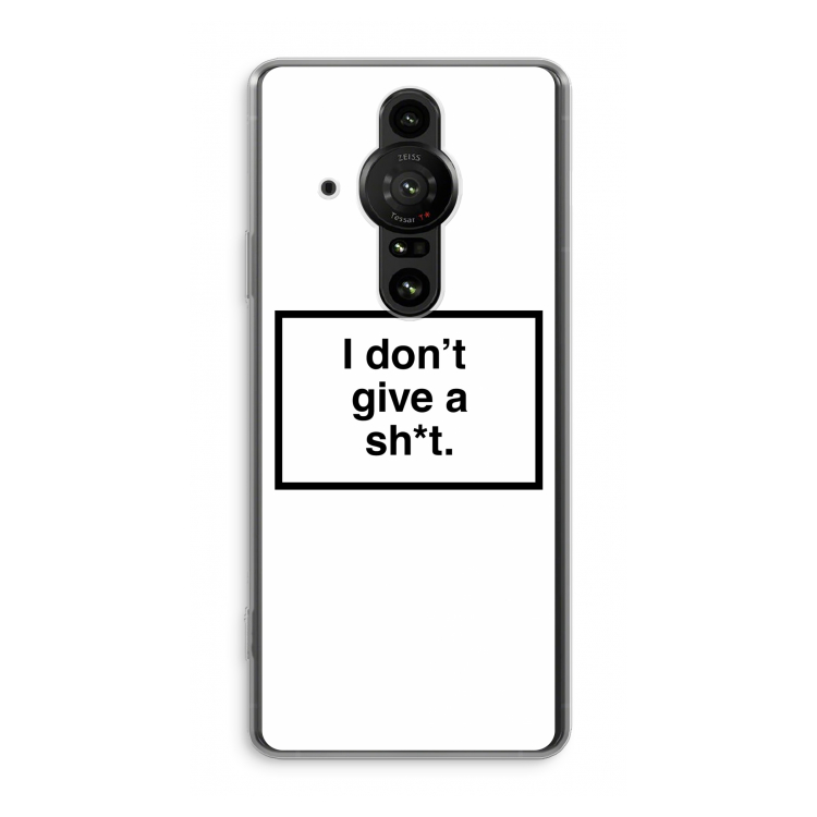 Don't give a shit: Sony Xperia Pro-I Transparant Hoesje
