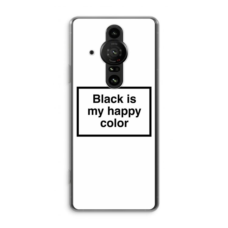 Black is my happy color: Sony Xperia Pro-I Transparant Hoesje