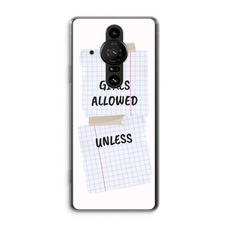 No Girls Allowed Unless: Sony Xperia Pro-I Transparant Hoesje