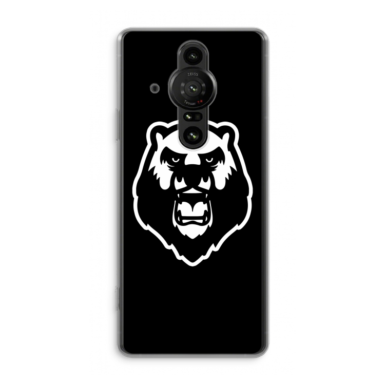 Angry Bear (black): Sony Xperia Pro-I Transparant Hoesje