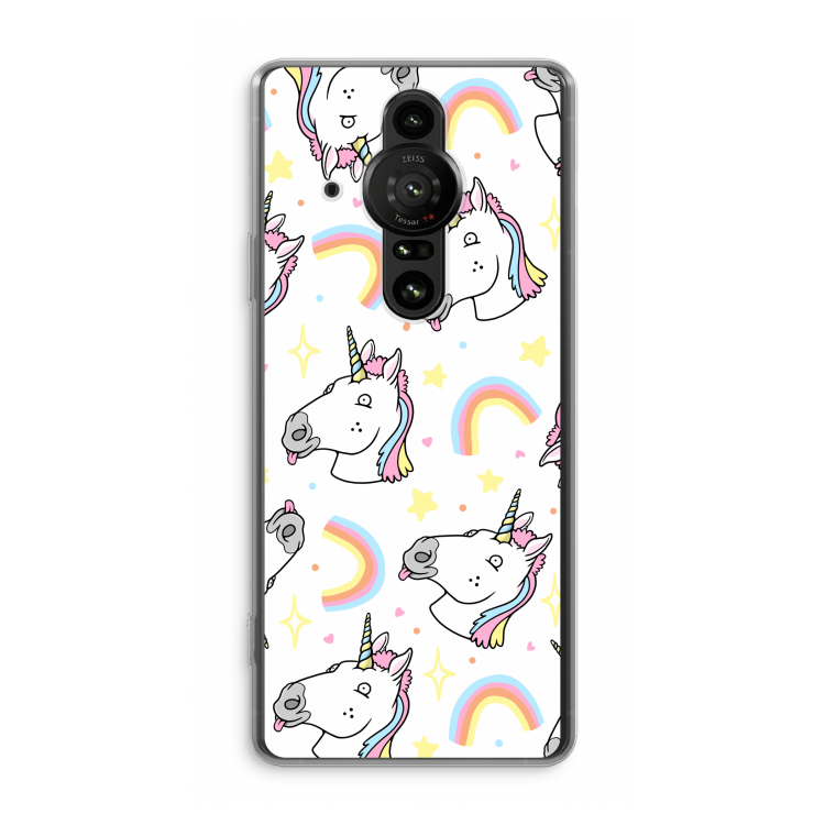 Rainbow Unicorn: Sony Xperia Pro-I Transparant Hoesje