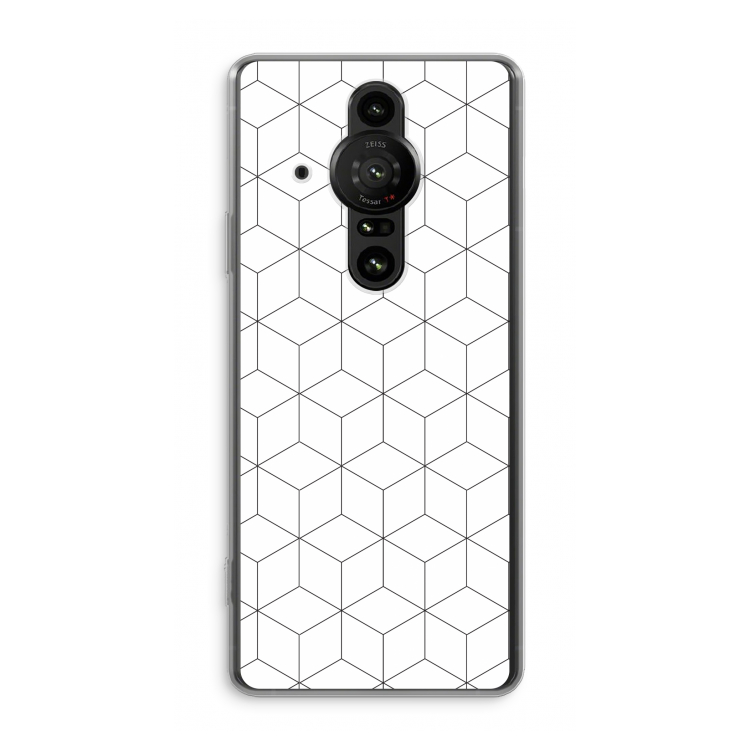 Zwart-witte kubussen: Sony Xperia Pro-I Transparant Hoesje