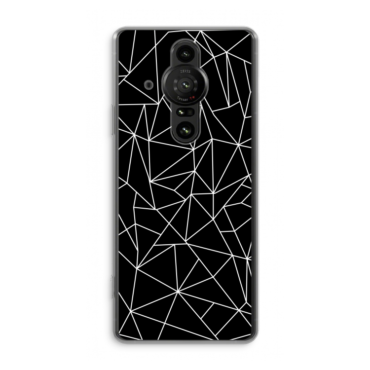 Geometrische lijnen wit: Sony Xperia Pro-I Transparant Hoesje