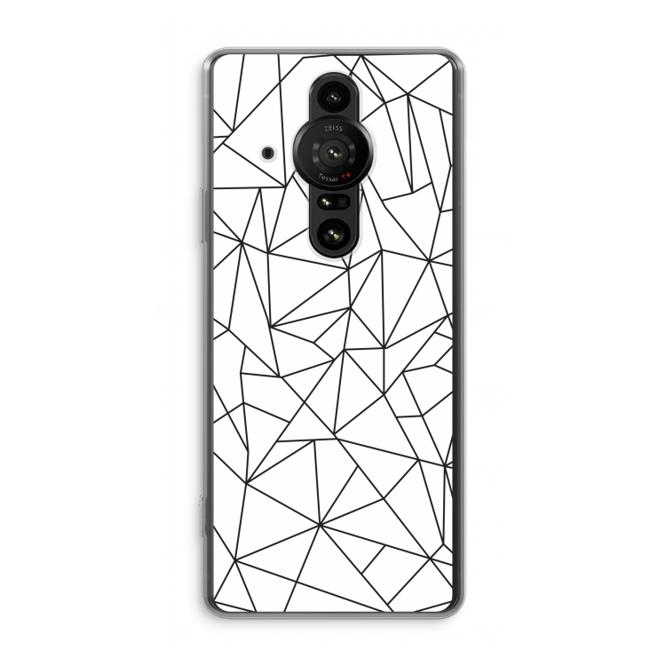 Geometrische lijnen zwart: Sony Xperia Pro-I Transparant Hoesje