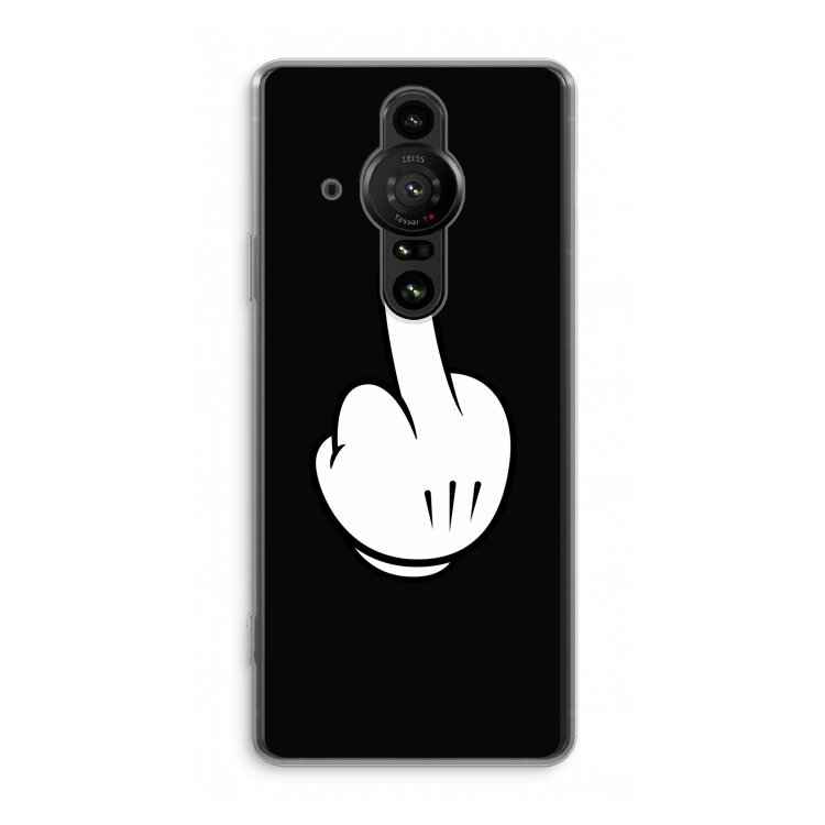 Middle finger black: Sony Xperia Pro-I Transparant Hoesje
