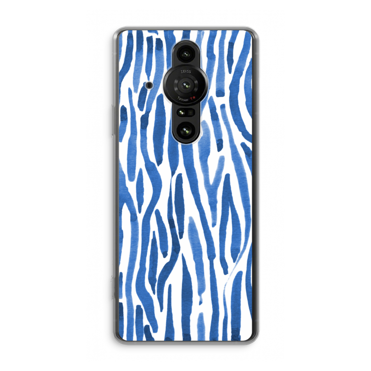 Blauwe nerven: Sony Xperia Pro-I Transparant Hoesje