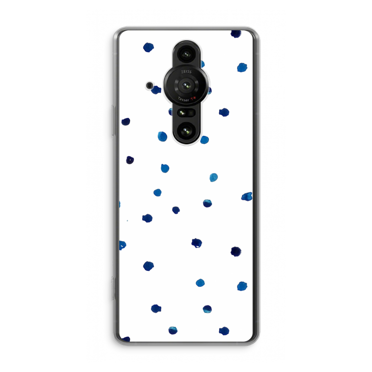 Blauwe stippen: Sony Xperia Pro-I Transparant Hoesje