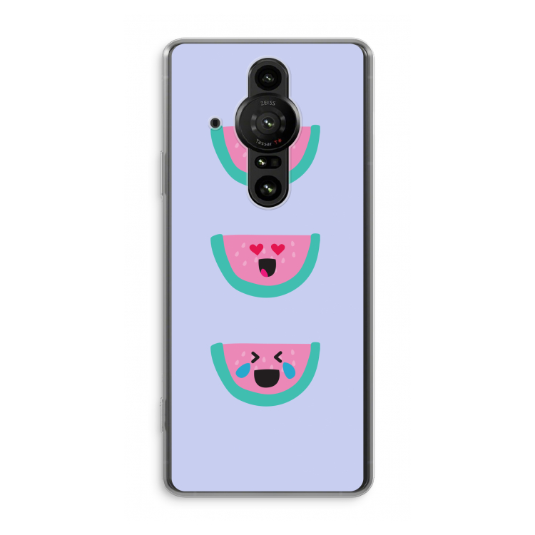 Smiley watermeloen: Sony Xperia Pro-I Transparant Hoesje