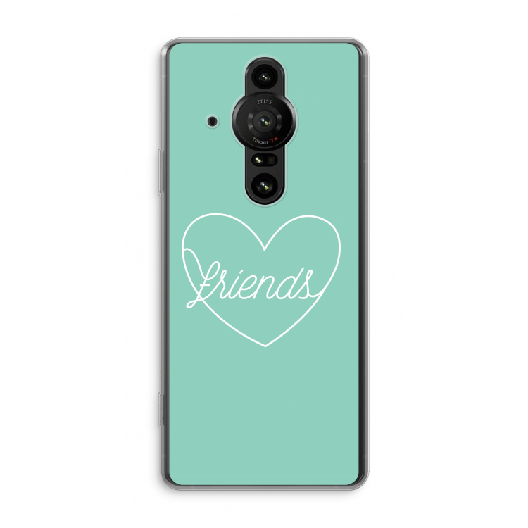 Friends heart pastel: Sony Xperia Pro-I Transparant Hoesje