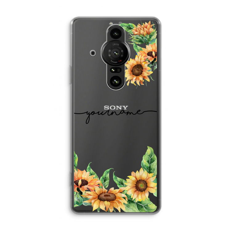 Zonnebloemen: Sony Xperia Pro-I Transparant Hoesje