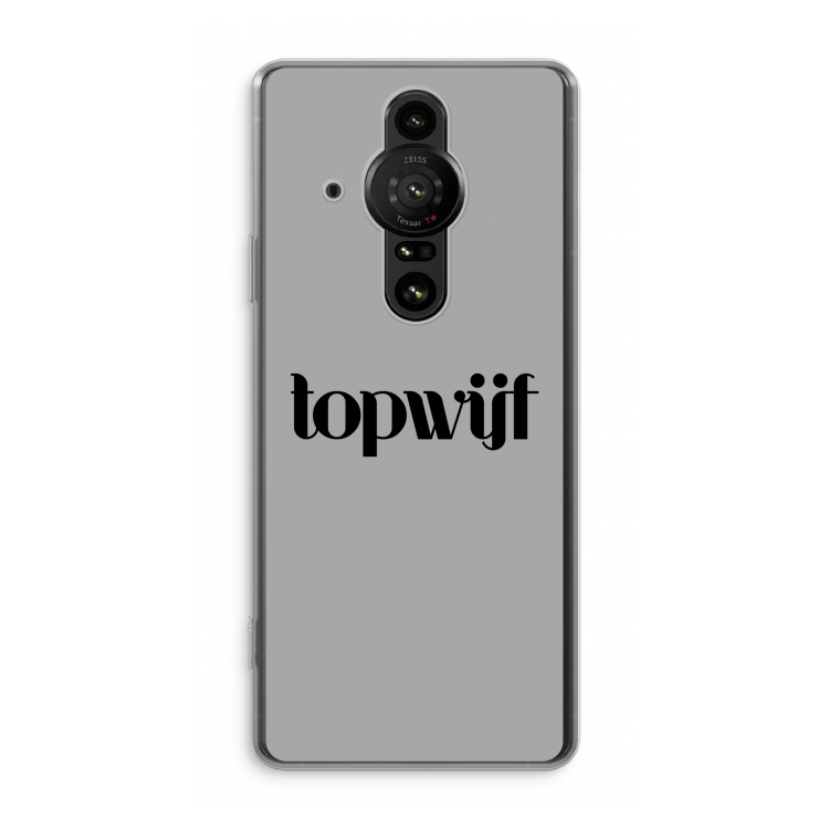 Topwijf Grijs Zwart: Sony Xperia Pro-I Transparant Hoesje