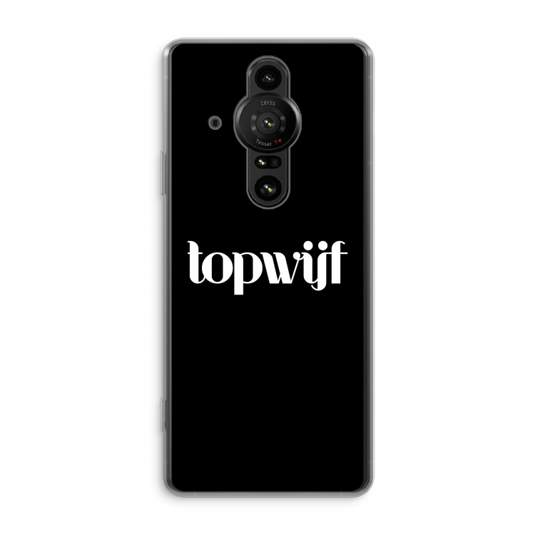 Topwijf Zwart: Sony Xperia Pro-I Transparant Hoesje