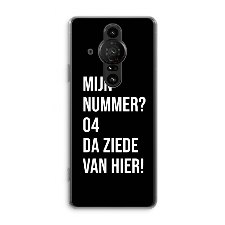 Da ziede van hier - Zwart: Sony Xperia Pro-I Transparant Hoesje