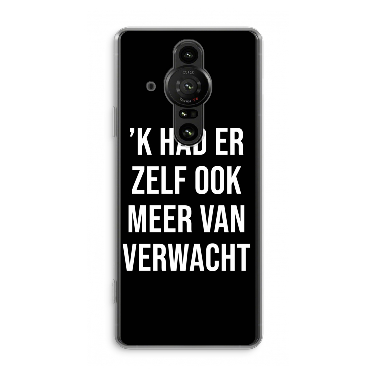 Meer verwacht - Zwart: Sony Xperia Pro-I Transparant Hoesje
