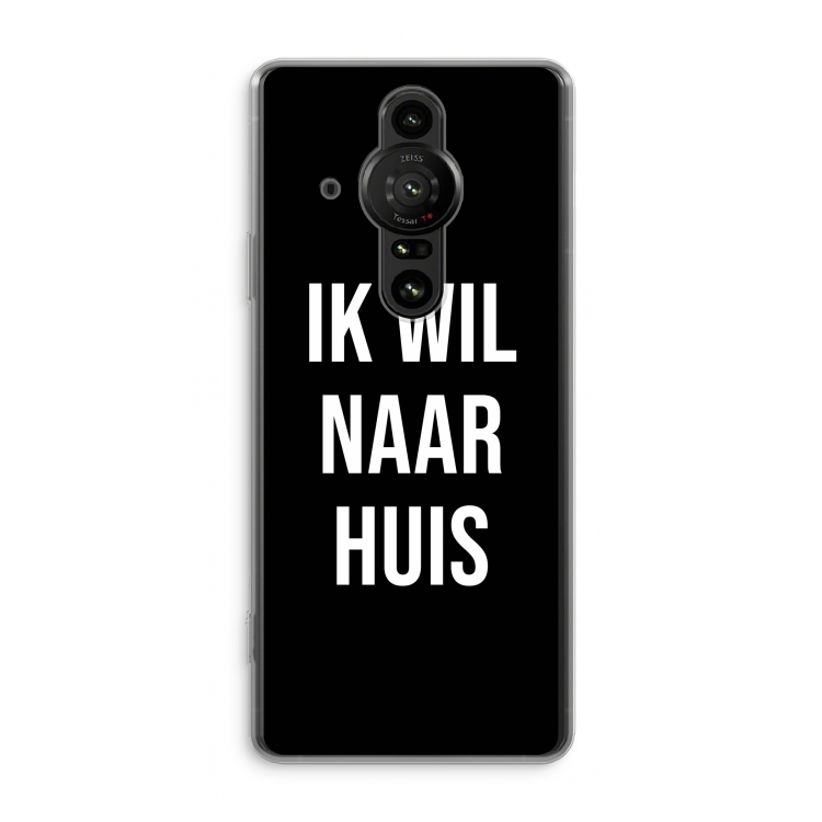 Ik wil naar huis - Zwart: Sony Xperia Pro-I Transparant Hoesje