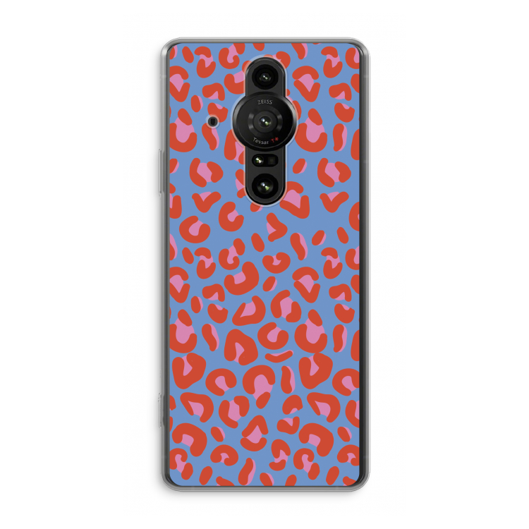 Leopard blue: Sony Xperia Pro-I Transparant Hoesje