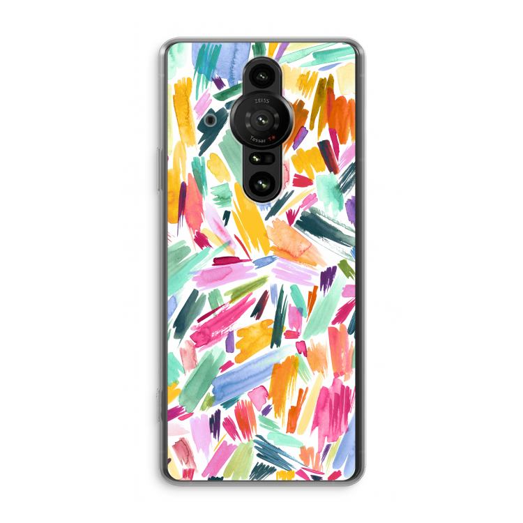Watercolor Brushstrokes: Sony Xperia Pro-I Transparant Hoesje