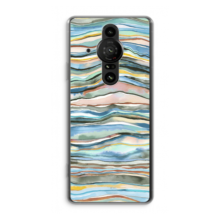 Watercolor Agate: Sony Xperia Pro-I Transparant Hoesje