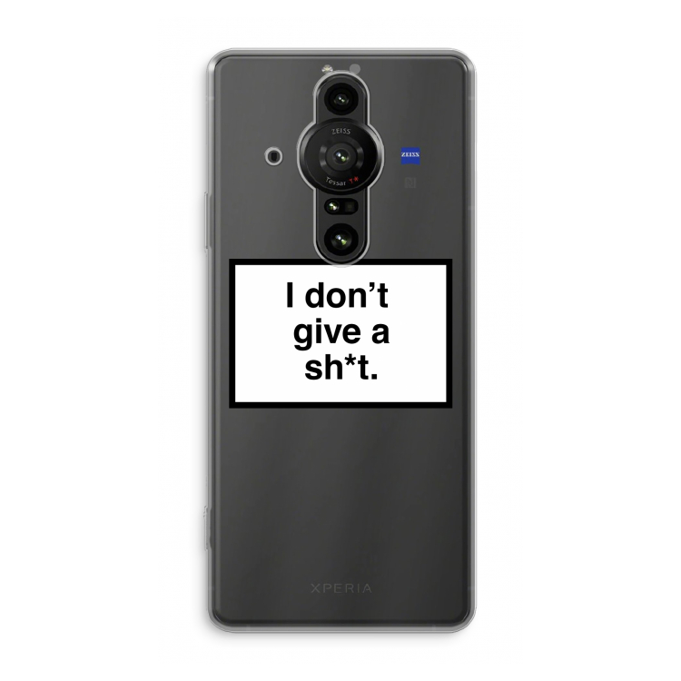 Don't give a shit: Sony Xperia Pro-I Transparant Hoesje