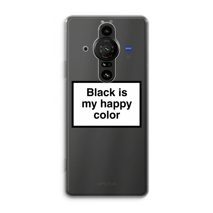 Black is my happy color: Sony Xperia Pro-I Transparant Hoesje
