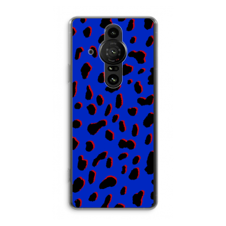 Blue Leopard: Sony Xperia Pro-I Transparant Hoesje