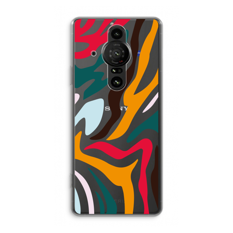 Colored Zebra: Sony Xperia Pro-I Transparant Hoesje