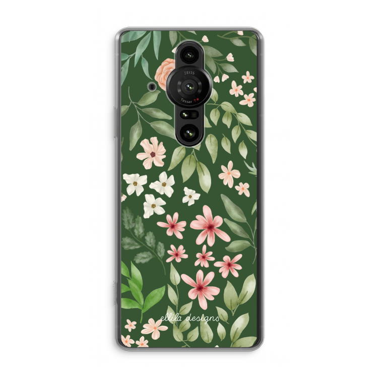 Botanical green sweet flower heaven: Sony Xperia Pro-I Transparant Hoesje