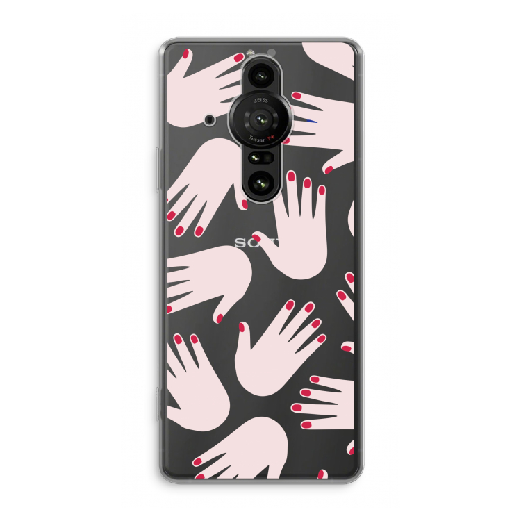 Hands pink: Sony Xperia Pro-I Transparant Hoesje
