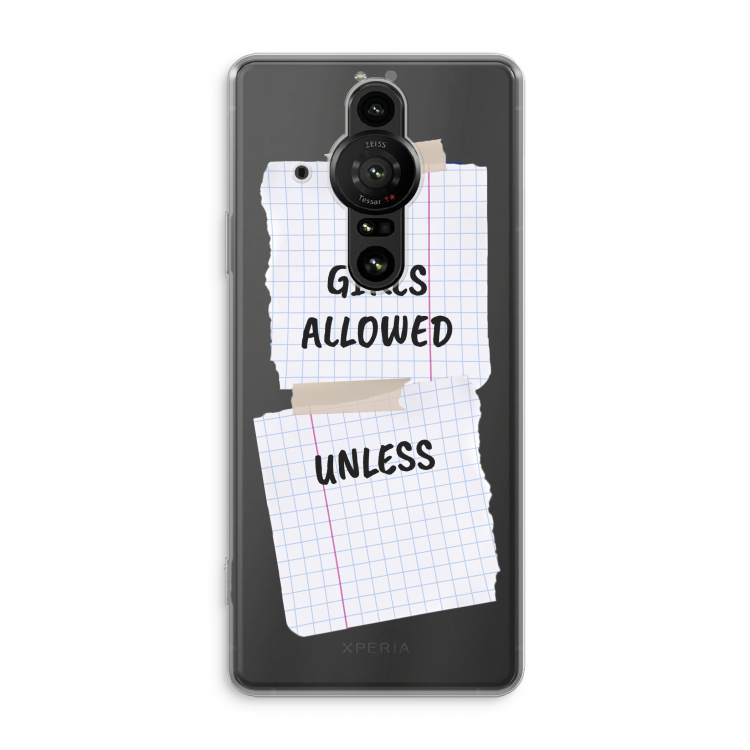 No Girls Allowed Unless: Sony Xperia Pro-I Transparant Hoesje