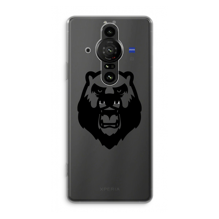 Angry Bear (black): Sony Xperia Pro-I Transparant Hoesje