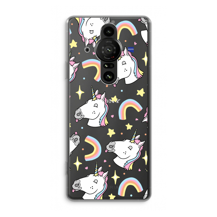 Rainbow Unicorn: Sony Xperia Pro-I Transparant Hoesje