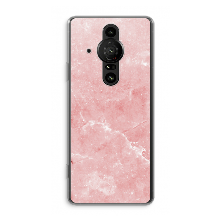 Roze marmer: Sony Xperia Pro-I Transparant Hoesje