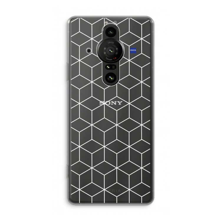 Zwart-witte kubussen: Sony Xperia Pro-I Transparant Hoesje