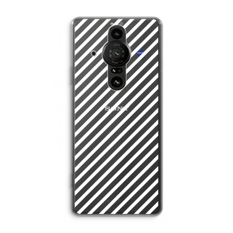 Strepen zwart-wit: Sony Xperia Pro-I Transparant Hoesje
